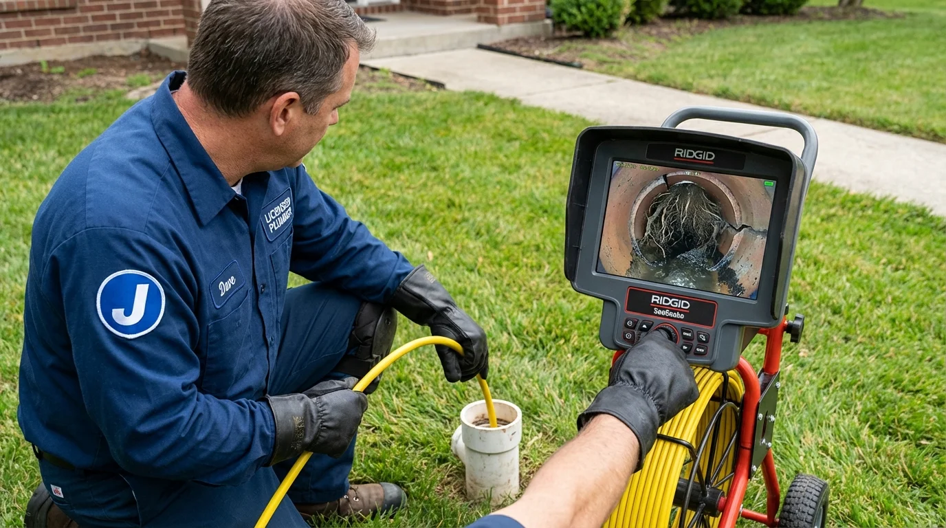 Sewer camera inspection being performed by Johns Plumbing LLC in Libertyville
