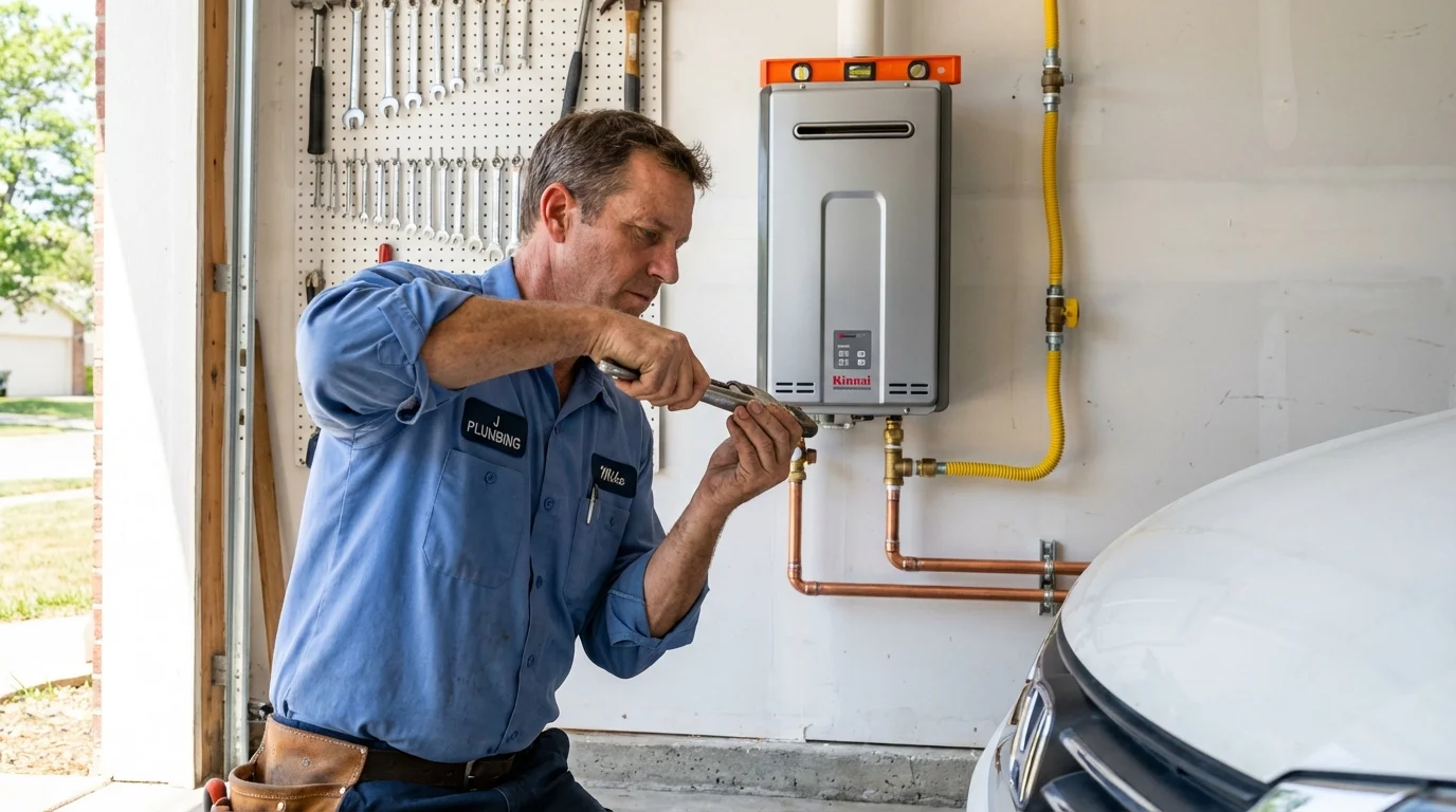 Tankless water heater installation by a Johns Plumbing LLC plumber in Libertyville